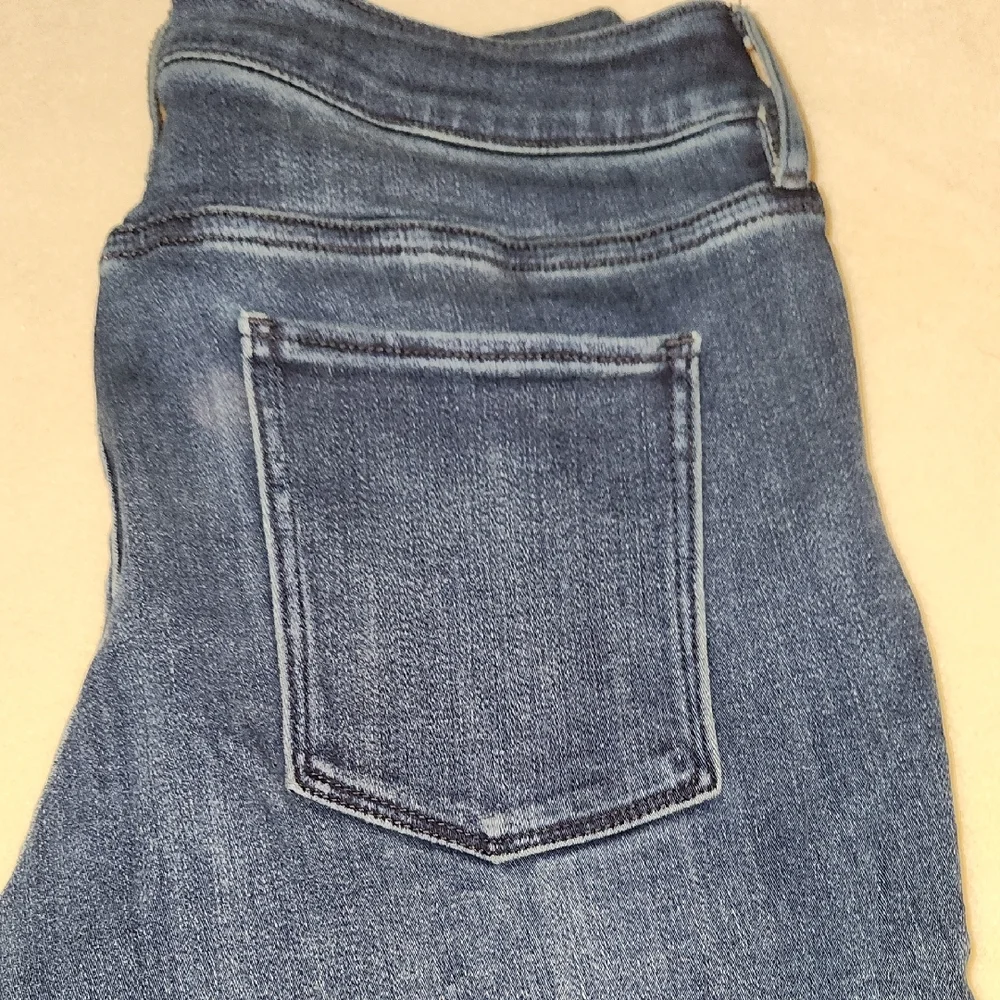 New York & Company Dark Blue Ripped Skinny Jeans - Picture 3 of 3